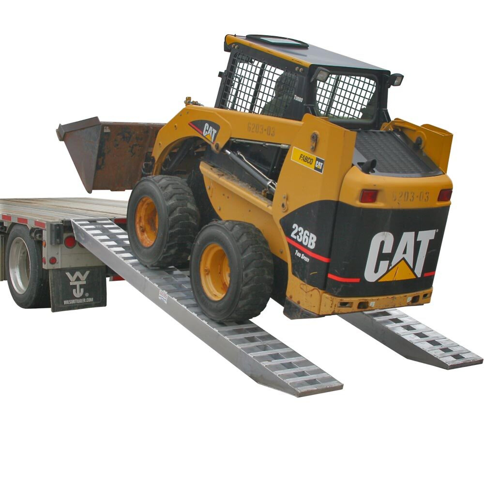 Heavy Duty Ramps, 12ft. x 16in. Hook-End Heavy Equipment Ramps, Max. Ramp Length 144 in, Surface Width 16 in, Capacity 12000 lb, Model# 12-16-144-05-S